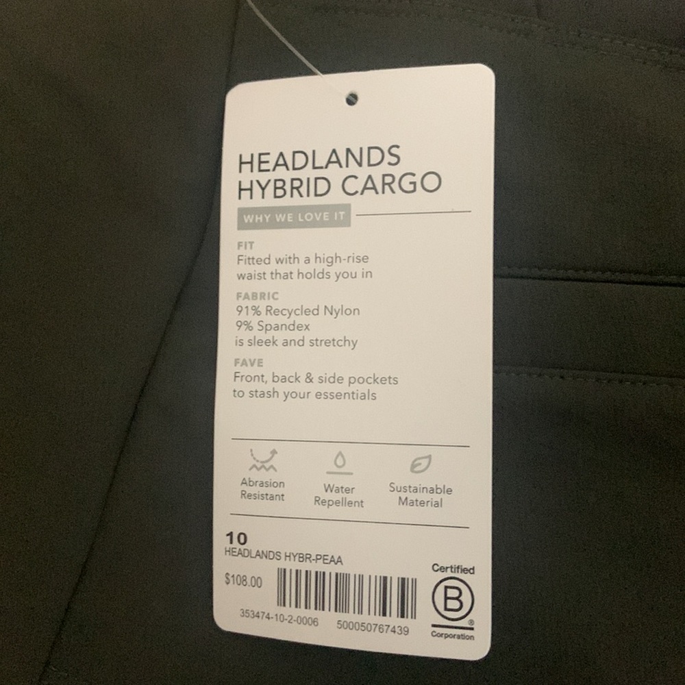 ATHLETA Headlands Hybrid Cargo Tight Peat NWT - Picture 4 of 4
